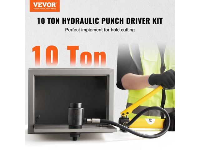 Hydraulic Knockout Punch Kit, 10 Ton 1/2' to 2' Conduit Hole Cutter Set, KO Tool Kits with Puncher 6 Piece, Metal Sheet Driver Tools, For Aluminum,...