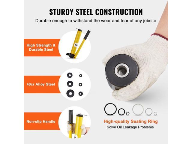 Hydraulic Knockout Punch Kit, 10 Ton 1/2' to 2' Conduit Hole Cutter Set, KO Tool Kits with Puncher 6 Piece, Metal Sheet Driver Tools, For Aluminum,...