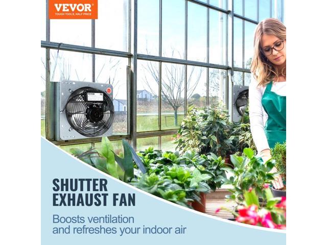 10'' Shutter Exhaust Fan, High-speed 820 CFM, Aluminum Wall Mount Attic Fan with AC-motor, Ventilation and Cooling for Greenhouses, Garages, Sheds,...