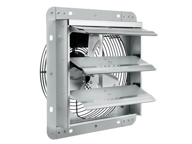 10'' Shutter Exhaust Fan, High-speed 820 CFM, Aluminum Wall Mount Attic Fan with AC-motor, Ventilation and Cooling for Greenhouses, Garages, Sheds,...