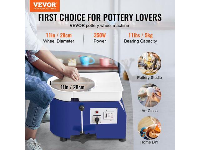 Pottery Wheel for Adults and Beginners, 350W, 11in Clay Wheel Forming Machine, Adjustable 0-300RPM Speed Handle and Pedal Control, ABS Detachable...