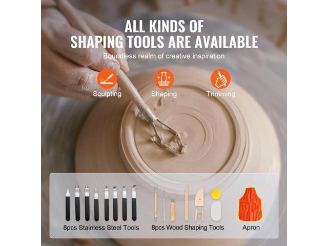 Pottery Wheel for Adults and Beginners, 350W, 11in Clay Wheel Forming Machine, Adjustable 0-300RPM Speed Handle and Pedal Control, ABS Detachable...