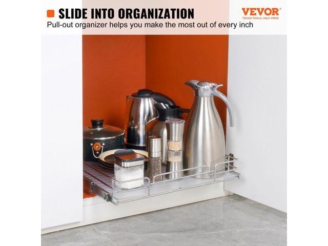 VEVOR 14'W x 21'D Pull Out Cabinet Organizer, Heavy Duty Slide Out Pantry Shelves, Chrome-Plated Steel Roll Out Drawers, Sliding Drawer Storage for...
