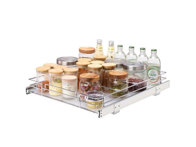 VEVOR 17'W x 21'D Pull Out Cabinet Organizer, Heavy Duty Slide Out Pantry Shelves, Chrome-Plated Steel Roll Out Drawers, Sliding Drawer Storage for...