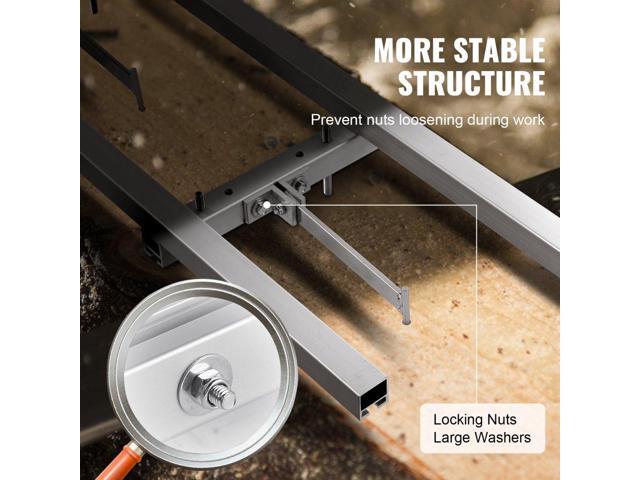Rail Mill Guide System, 9 ft Milling Guide, 4 Crossbar Kits Chainsaw Mill Rail Guide, Aluminum Adjustable Saw Mill Rail System Work with Chainsaw...