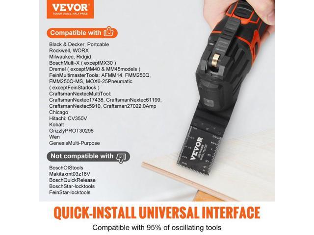VEVOR 50PCS Oscillating Saw Blades, Universal Quick Release Oscillating Saw Blades, Multitool Tool Blades for Wood Plastic Aluminum, Fit Dewalt...