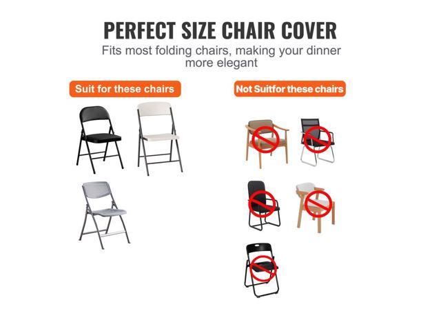 Stretch Spandex Folding Chair Covers, Universal Fitted Chair Cover, Removable Washable Protective Slipcovers, for Wedding, Holiday, Banquet, Party,...
