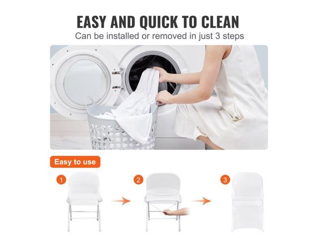 Stretch Spandex Folding Chair Covers, Universal Fitted Chair Cover, Removable Washable Protective Slipcovers, for Wedding, Holiday, Banquet, Party,...