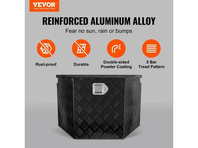 Trailer Tongue Box, Aluminum Alloy Diamond Plate Tongue Box Tool Chest, Heavy Duty Trailer Box Storage with Lock and Keys, Utility Trailer Tongue...