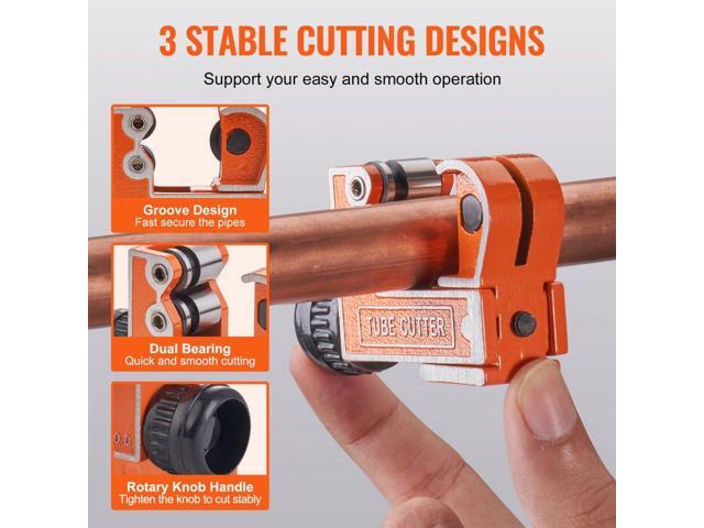 Mini Tubing Cutter, 1/8' - 1-1/8' O. D. Mini Copper Pipe Cutter, Heavy Duty Compact Tube Cutter Tool with High-Speed SKD Blade for Copper, Aluminum,...