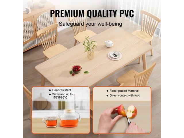 Clear Table Cover Protector, 36' x 72' Rectangle Table Cover, 1.5 mm Thick PVC Plastic Tablecloth, Waterproof Desktop Protector for Writing Desk,...