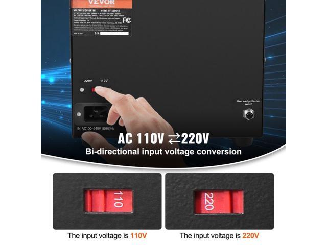 Power Converter, 3000W, Durable Step Up/Down Unit, Switches between 110V and 220V, Includes US and EU Outlets plus 5V USB, CE Approved