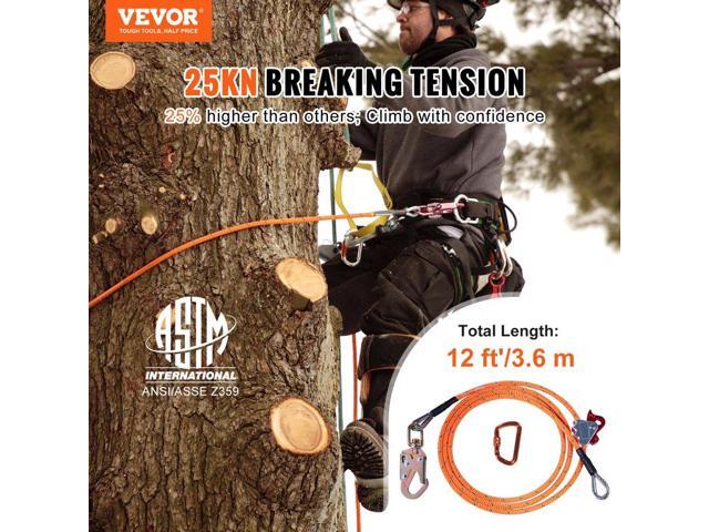 Steel Core flipline, 1/2' x 12' Arborist Flipline, Flip Line for Tree Climbing with Alloy Steel Snap Hook, Aluminum Alloy Carabiner and Extra Tool...