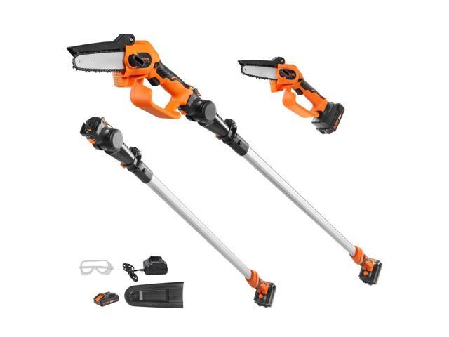 2-in-1 Cordless Pole Saw & Mini Chainsaw, 20V 4Ah Battery Pole Chainsaw, 5' Cutting Capacity 8 ft Reach Pole Saw for Branch Cutting & Tree Trimming...