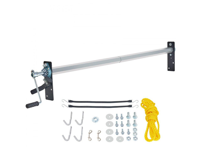 Hand Crank Tarp Roller Kit, 64' to 104' Wide, Aluminum Alloy, Manual Cab Level Dump Truck Tarp Roller with 7' Sponge-Wrapped Handle, Perfect for...