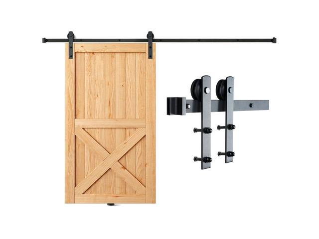 VEVOR 8FT Sliding Barn Door Hardware Kit, 330LBS Loading Heavy Duty Barn Door Track Kit for Single Door, Fit 3.7-4.3FT Wide and 1.3'-1.8' Thick...