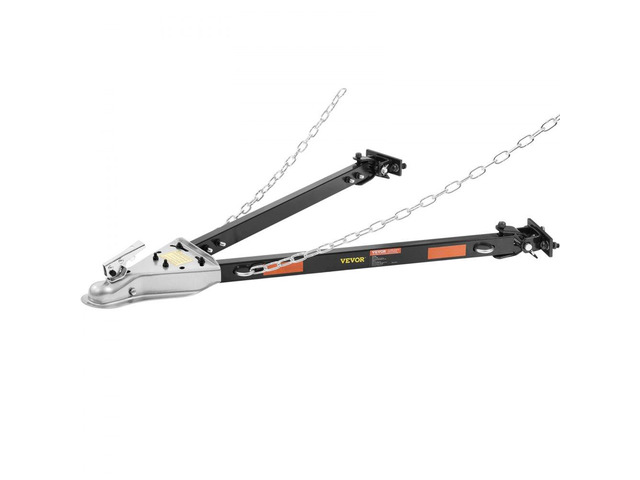 VEVOR Tow Bar, 5500 lbs Towing Capacity with Chains, Powder-Coating Alloy Steel Bumper-Mounted Universal Towing Bar, Coupler Fits 2-Inch Ball...