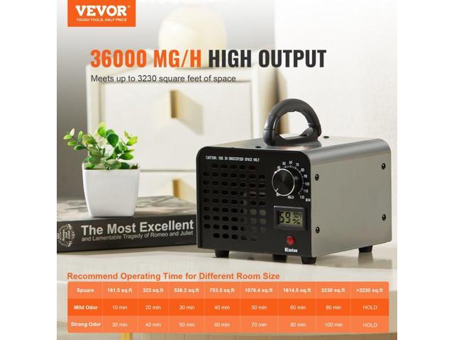 Ozone Generator, 36000mg/h Ozone Machine Odor Remover, High Capacity Commercial/Industrial Ozone Generator Machine, Home Air Ionizers Deodorizer...