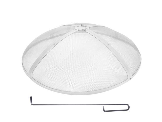VEVOR Fire Pit Spark Screen Round 36', Reinforced Heavy Duty Steel Metal Cover, Outdoor Firepit Lid, Easy-Opening Top Screen Covers Round with Ring...