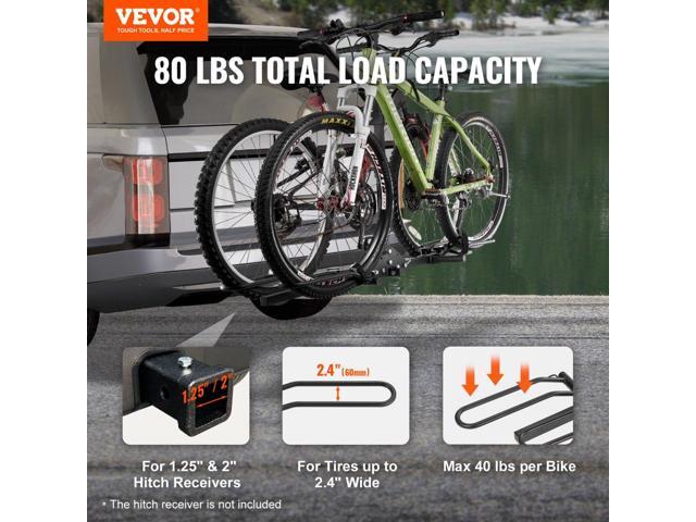VEVOR 2-Bike Rack Hitch Mount Folding Carrier Car Truck SUV 1.25'/2' Receiver