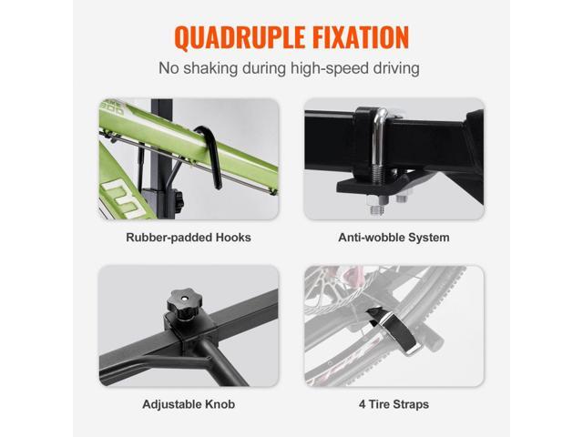 VEVOR 2-Bike Rack Hitch Mount Folding Carrier Car Truck SUV 1.25'/2' Receiver
