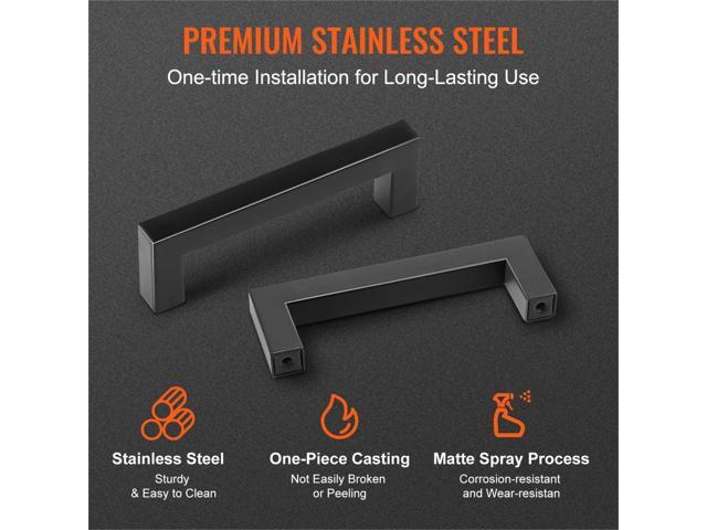 30 Pack Cabinet Pulls, 3.86in / 96mm Center to Center Slim Square Kitchen Cabinet Drawer, Stainless Steel Modern Kitchen Cupboard Door Handles for...