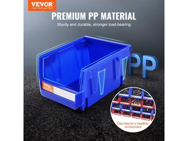 VEVOR Plastic Storage Bin, (5-Inch x 4-Inch x 3-Inch), Hanging Stackable Storage Organizer Bin, Blue/Red, 24-Pack, Heavy Duty Stacking Containers...