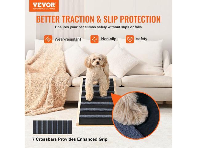 VEVOR Dog Ramp, Folding Pet Ramp for Bed, Adjustable Dog Ramp for Small, Large, Old Dogs & Cats, Wooden Pet Ramp with 39.3' Long Ramp, Adjustable...