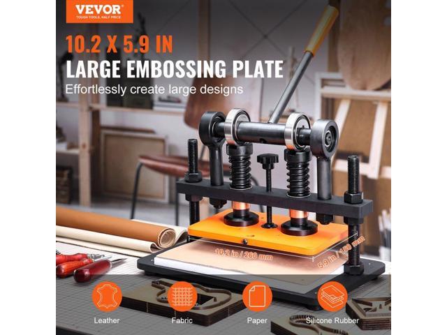 Leather Cutting Machine, 10.2 x 5.9 in Embossing Plate Manual Die Cutter, 0.47 in Pressure Stroke Dual Guide Shafts Die Cut Machine, Leather...
