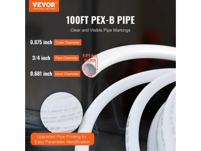 PEX Pipe 3/4 Inch, 100 Feet Length PEX-B Flexible Pipe Tubing for Potable Water, Pex Water Lines for Hot/Cold Water & Easily Restore, Plumbing...