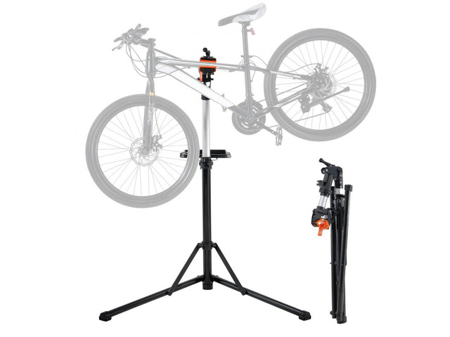 Bike Repair Stand, 66 lbs Heavy-duty Aluminum Bicycle Repair Stand, Adjustable Height Bike Maintenance Workstand with Magnetic Tool Tray Telescopic...