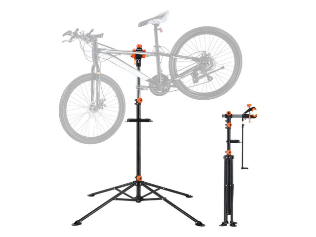 Bike Repair Stand, 80 lbs Heavy-duty Steel Bicycle Repair Stand, Adjustable Height Bike Maintenance Workstand with Magnetic Tool Tray Telescopic...