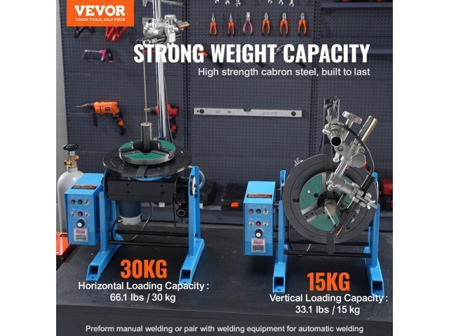 Rotary Welding Positioner 66LBS / 30KG, 0-90° Welding Positioning Turntable Table 1-12RPM 80W, with 12.4 Inch 3-Jaw Lathe Chuck & Welding Torch...