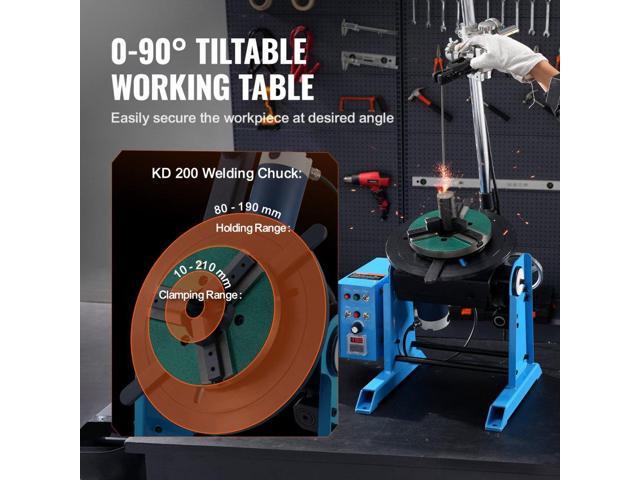 Rotary Welding Positioner 66LBS / 30KG, 0-90° Welding Positioning Turntable Table 1-12RPM 80W, with 12.4 Inch 3-Jaw Lathe Chuck & Welding Torch...