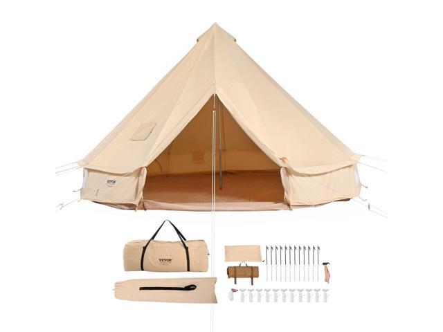 VEVOR 5-8 Person Canvas Glamping Bell Tent, Breathable Waterproof Yurt Tent with Stove Jack and Detachable Side Wall for Family Camping,13'x...