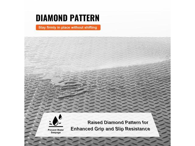 Diamond-Plate Rubber Flooring Roll, 3 mm x 4 ft x 6 ft Garage Floor Mat, SBR Rubber Garage Flooring Roll, Easy to Clean, Diamond Plate Rubber Mat...