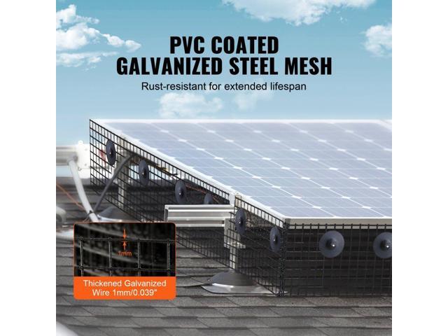 6 inch x 100ft Solar Panel Bird Guard, Critter Guard Roll Kit with 100pcs Aluminum Alloy Fasteners, Solar Panel Guard with Rust-proof PVC Coating,...