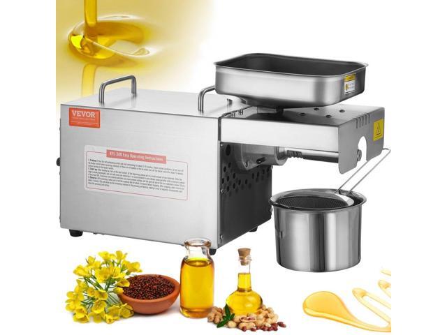 VEVOR Electric Oil Press Machine, 700W Stainless Steel Oil Extractor Machine, 140 / 284 Constant Temperature, Hot Press Oil Expeller for Pressing...