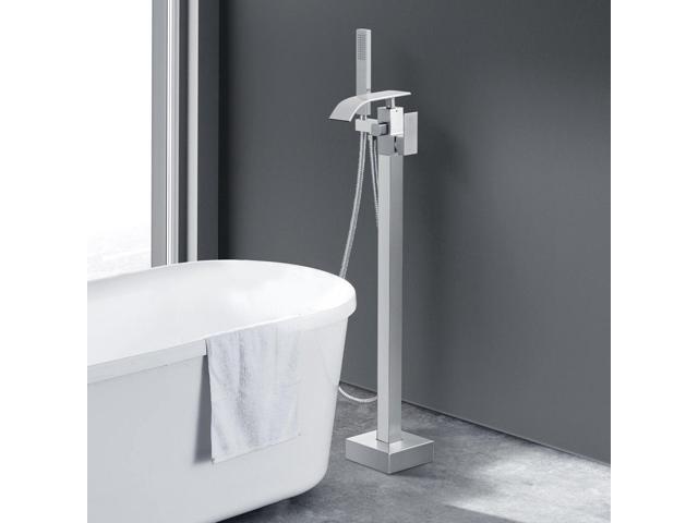 VEVOR Freestanding Bathtub Faucet, Floor Mount, Freestanding Tub Filler, Shower Mixer Taps, Two Water Modes, 360° Swivel Spout, for Bathing &...