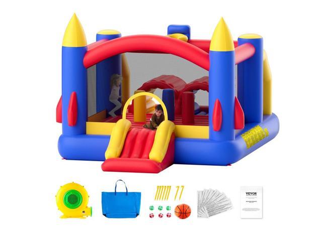 VEVOR Inflatable Bounce House, Outdoor High Quality Playhouse Trampoline, Jumping Bouncer with Blower, Slide, and Storage Bag, Family Backyard...