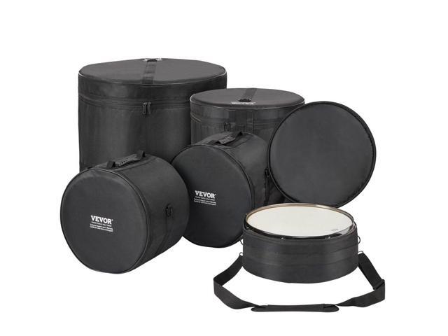 5-Piece Drum Bag Kit, Durable 1680D Oxford Material, Cushioned Cases with 1.5m Removable Shoulder Strap and Carry Handles, Collapsible, Fits 22''...