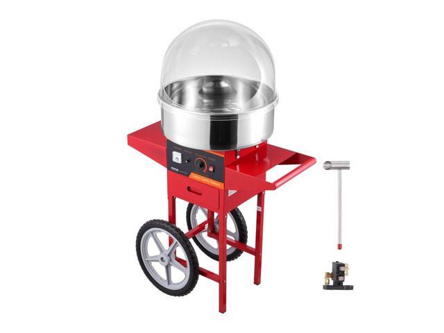 VEVOR Electric Cotton Candy Machine with Cart, 1000W Commercial Candy Floss Maker with Cover, Stainless Steel Bowl, Sugar Scoop and Drawer,...