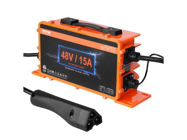VEVOR 48 Volt Golf Cart Battery Charger, 15 AMP, Smart Battery Charger with RXV Plug, Compatible with Lead-Acid AGM/GEL/EFB MF Flooded NMC LiFePO4...