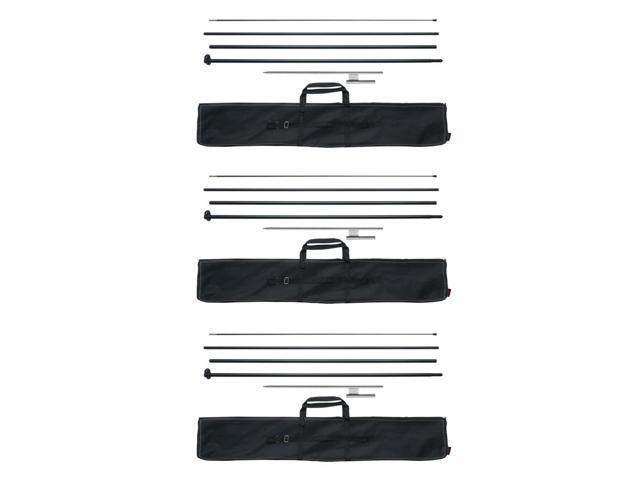 VEVOR Feather Flag Pole Kit 3 Packs Swooper Flag Pole 16.3 ft with Ground Stakes