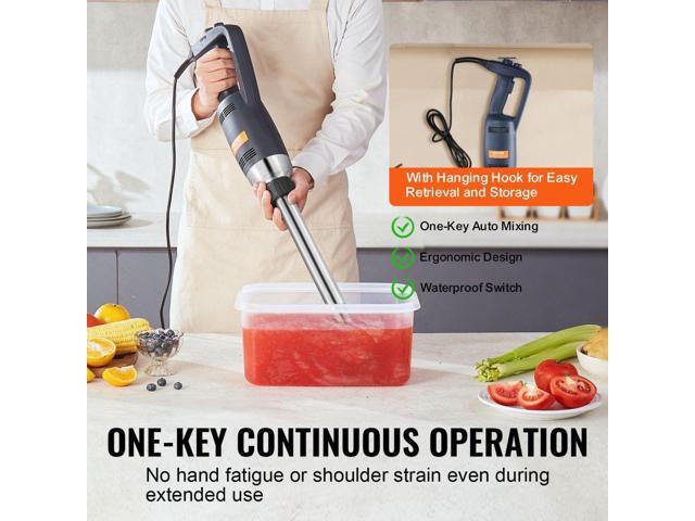Commercial Immersion Blender, 350W Heavy Duty Hand Mixer, 20 inch Stepless Variable Speed Mixer with Stainless Steel Blade, Multi-Purpose Portable...