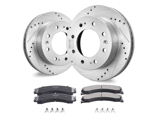 VEVOR Front Brake Kit Compatible with 2011-2019 Chevy Silverado GMC Sierra 2500 3500 HD, Drilled and Slotted Brake Rotors Ceramic Brake Pads...