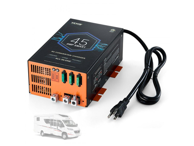 RV Converter, 45 Amp, 110V AC to 12V DC RV Power Converter Battery Charger with 4 Stage Smart Charging 13V to 16.5V Adjustable Operating Range,...