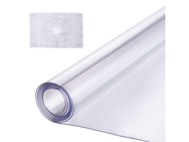 Plastic Table Cover, 30 x 60 Inch 1.5 mm Thick Clear Table Protector, Rectangle PVC Desk Mat, Waterproof & Easy Cleaning Desk Pad Tablecloth, for...