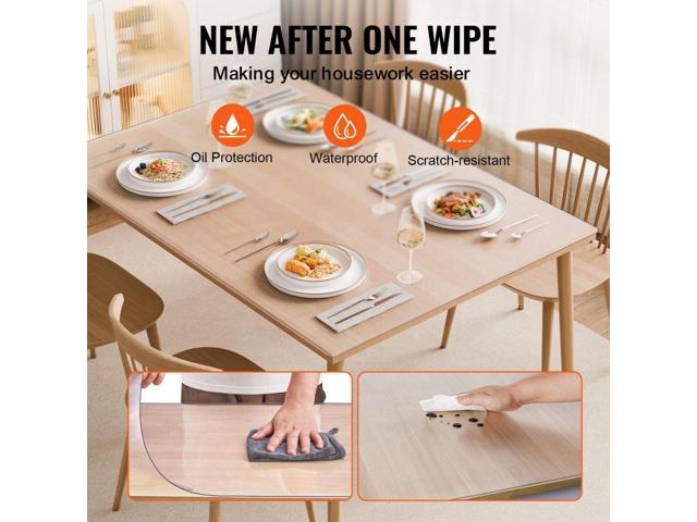 Plastic Table Cover, 36 x 60 Inch 1.5 mm Thick Frosted Table Protector, Rectangle PVC Desk Mat, Waterproof & Easy Cleaning Desk Pad Tablecloth, for...