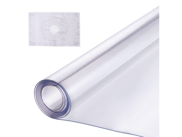 Plastic Table Cover, 40 x 60 Inch 1.5 mm Thick Clear Table Protector, Rectangle PVC Desk Mat, Waterproof & Easy Cleaning Desk Pad Tablecloth, for...